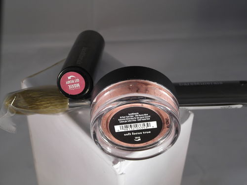 Bare Minerals Soft Focus True+Moxie Lipstick,,Get Ready"+Rougepinsel
